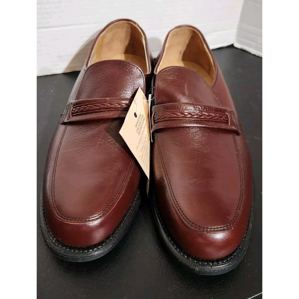 NEW Leather Classics Goodyear Dress Slip On Loafers Red‎ Brown 8.5 3E USA Made